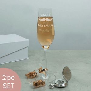 The Best Man Personalised Crystal Flute