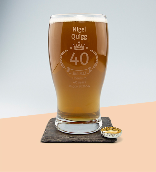 Personalised beer glasses